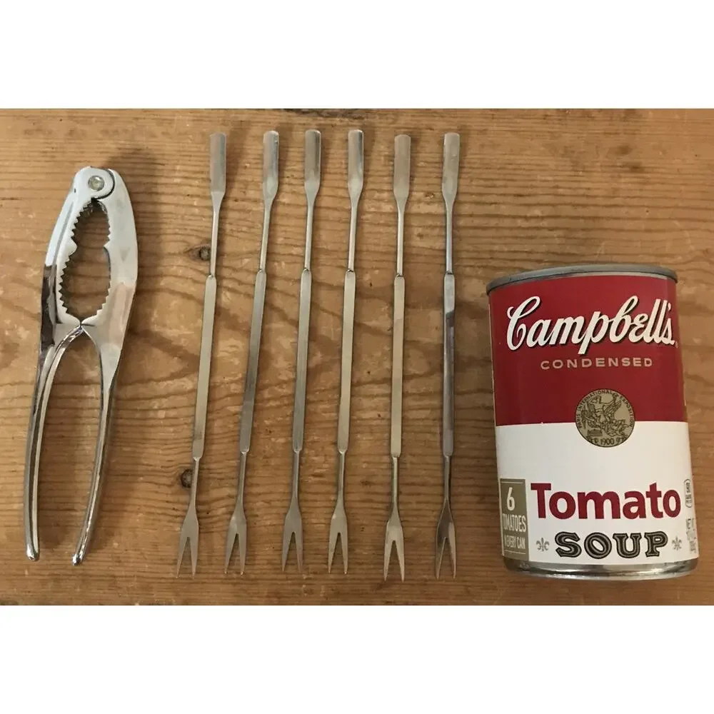 Set Lot 7 Vintage Seafood Lobster Crab Shell Cracker Picks Forks Utensils